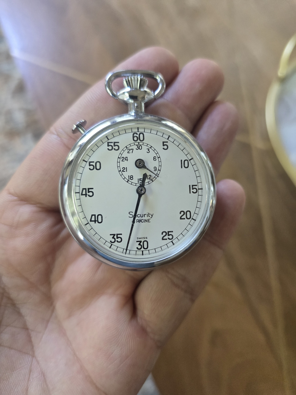 K-Swiss Silver White Dial Stopwatch